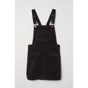 H&M Black Corduroy Pinafore Dress